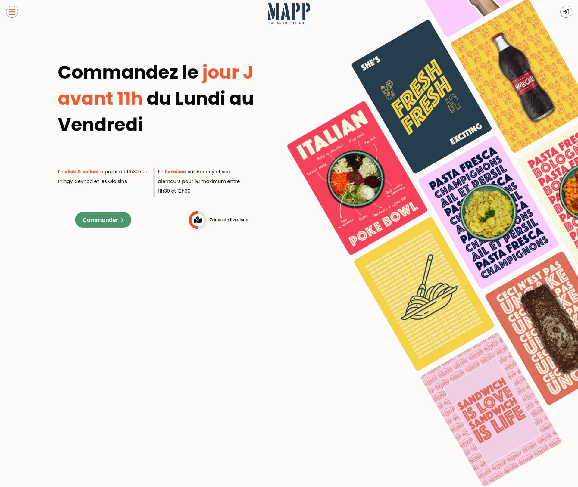 Hero du site MAPP - création de site pour restaurant